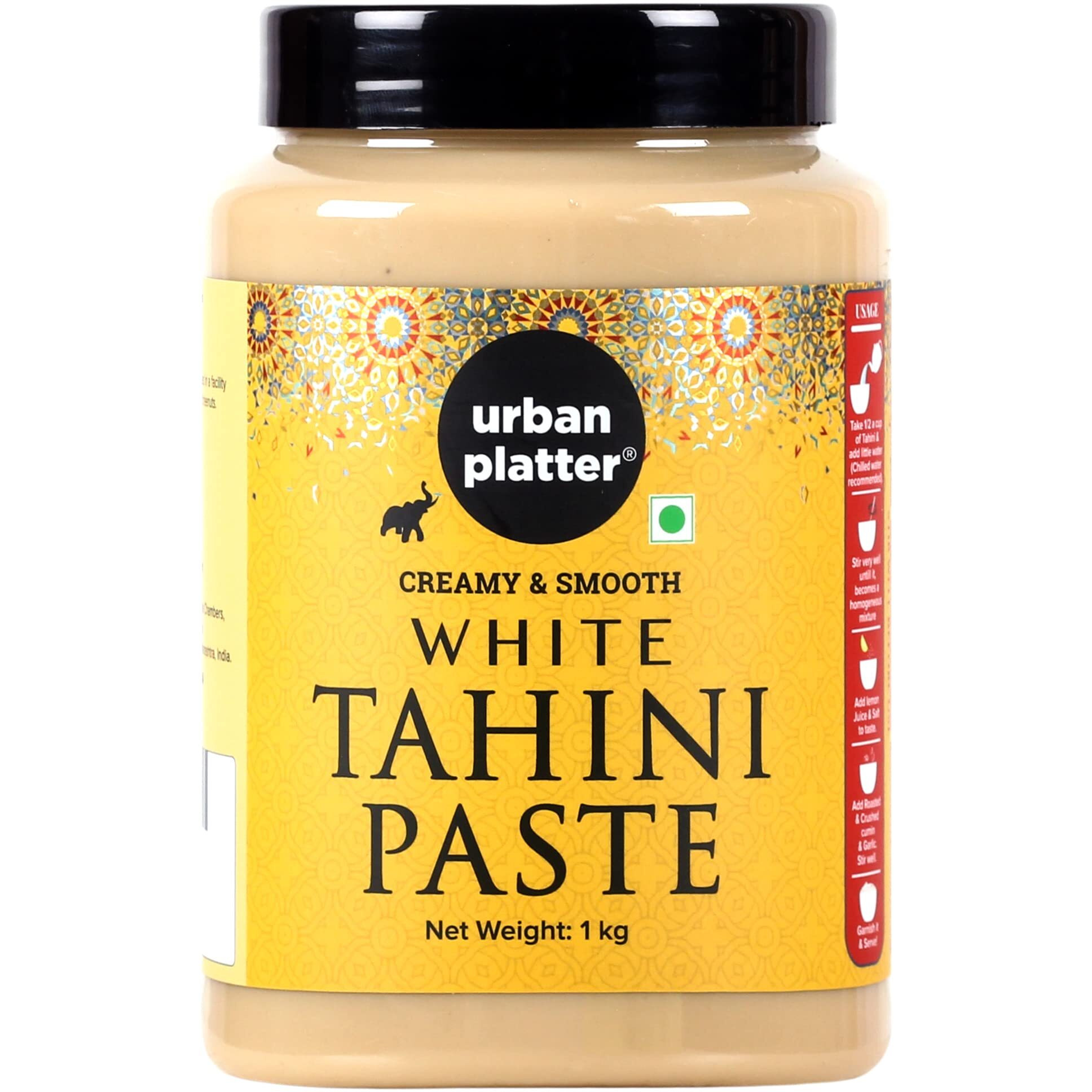 Urban Platter White Tahini Paste 1Kg [100% Sesame | Creamy and Smooth | Versatile Ingredient | Rich in Protein]