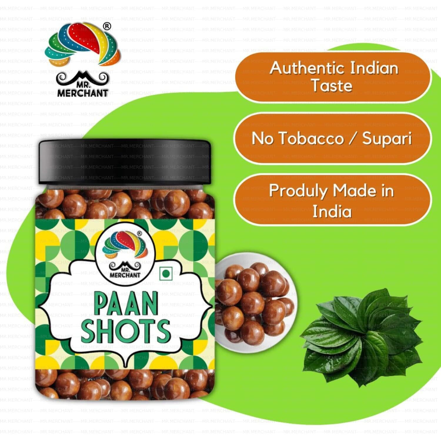 Mr. Merchant Paan Shots (Instant Paan, Mouth freshener, Mukhwas) Pan Flavor Candy, 750 gm(Pack of 3)
