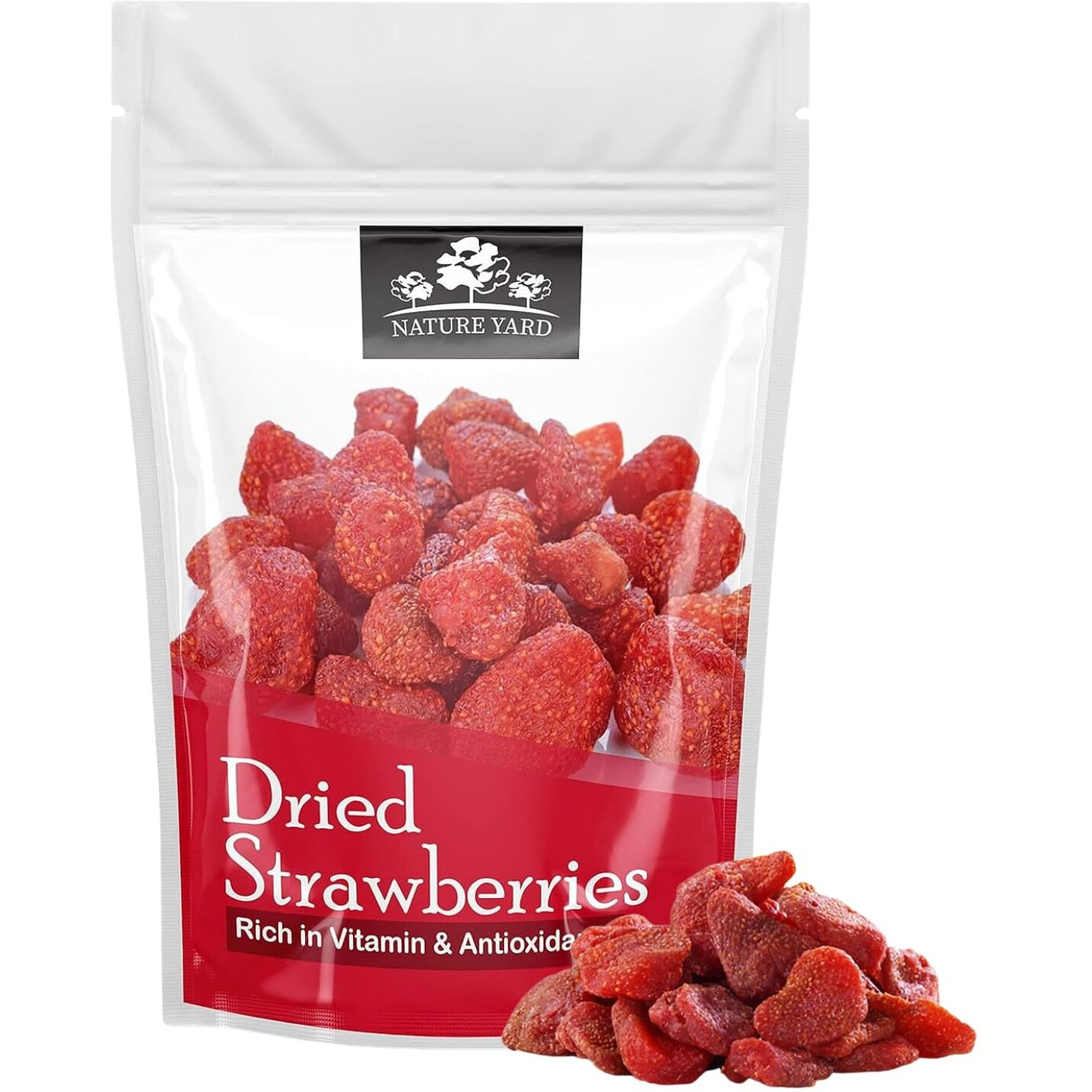 NATURE YARD Dried Strawberries - 150gm - Naturally Dehydrated Candied Strawberry dry fruit