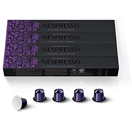 Nespresso Ispirazione Firenze Arpeggio, Original Line Coffee Capsules, Dark Roast, 40 Count Coffee Pods, Brews 1.35Oz, Box