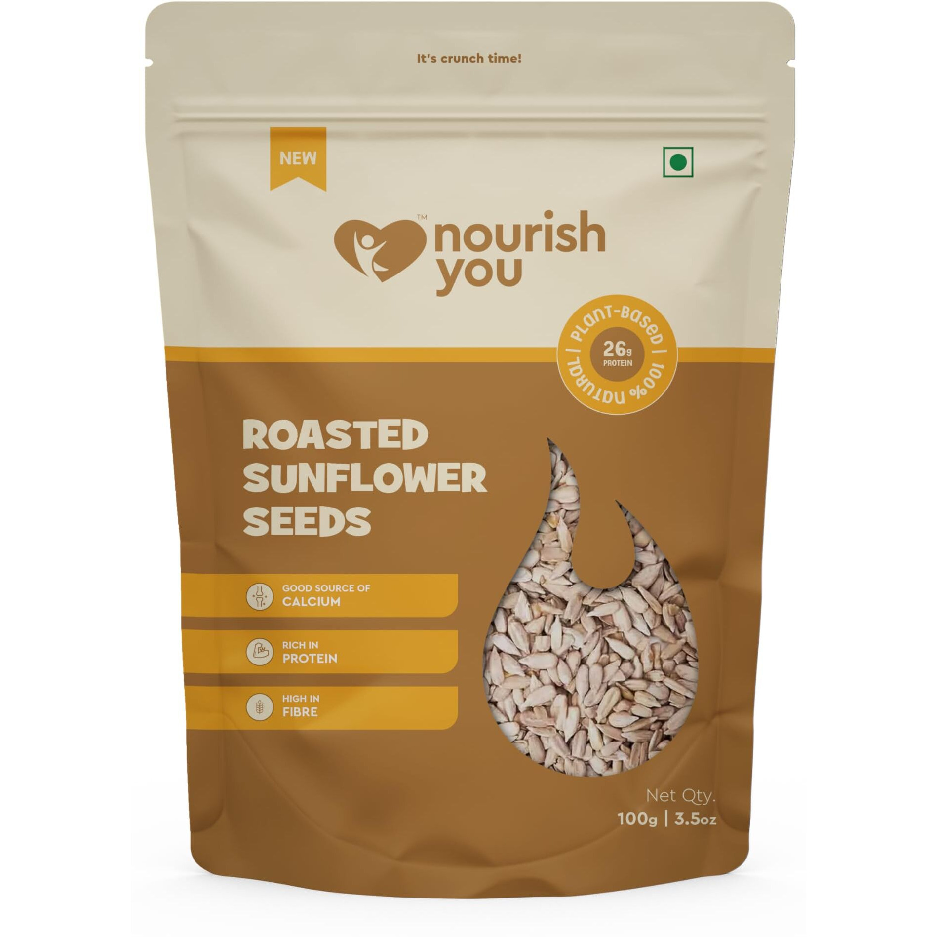 Nourish You Roasted Sunflower Seeds | Fibre Rich Seeds | Diet Food | Non-GMO | Healthy snacks | Nutrients rich | High in protein |100 GM