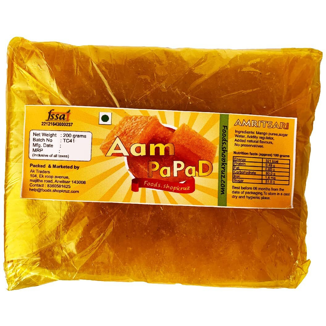 Foods.shopkruz Meetha Aam Papad, 400 grams Mango bar aam sotto