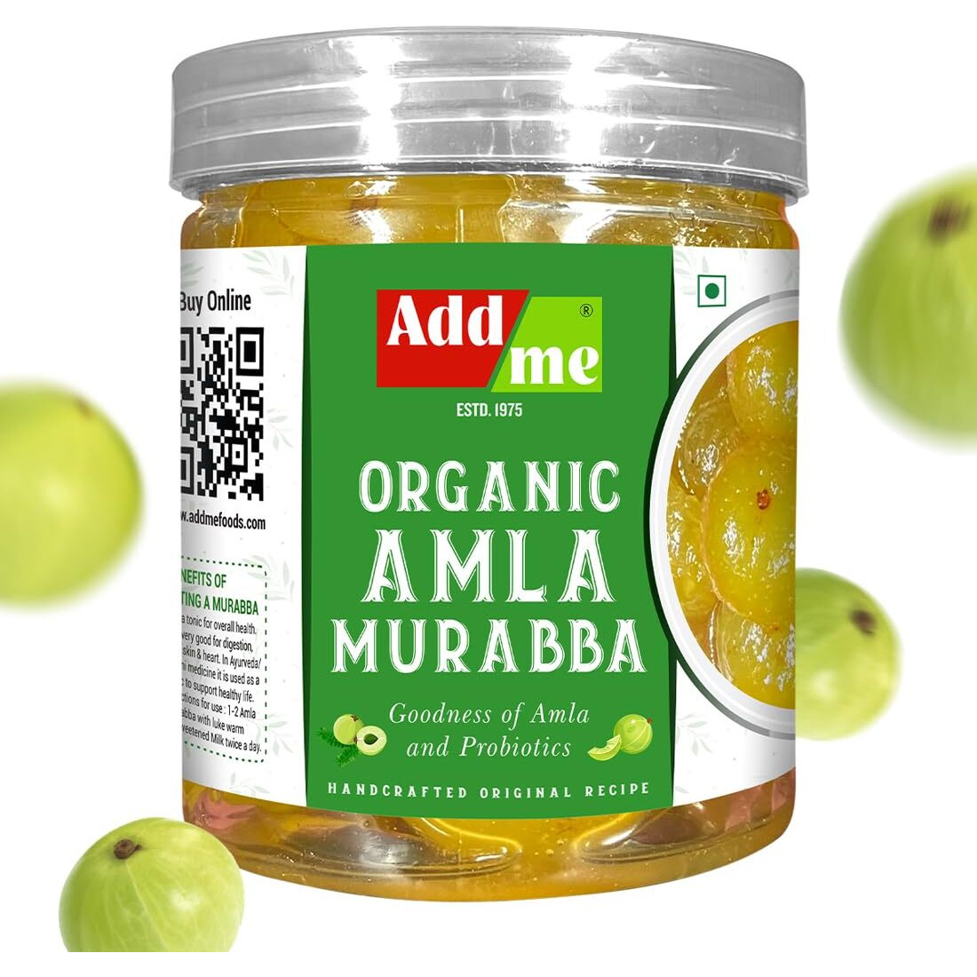 Add me Homemade Dry Amla Murabba 400g | Naturally preserved without sugar syrup amla murabba immunity booster pet jar.