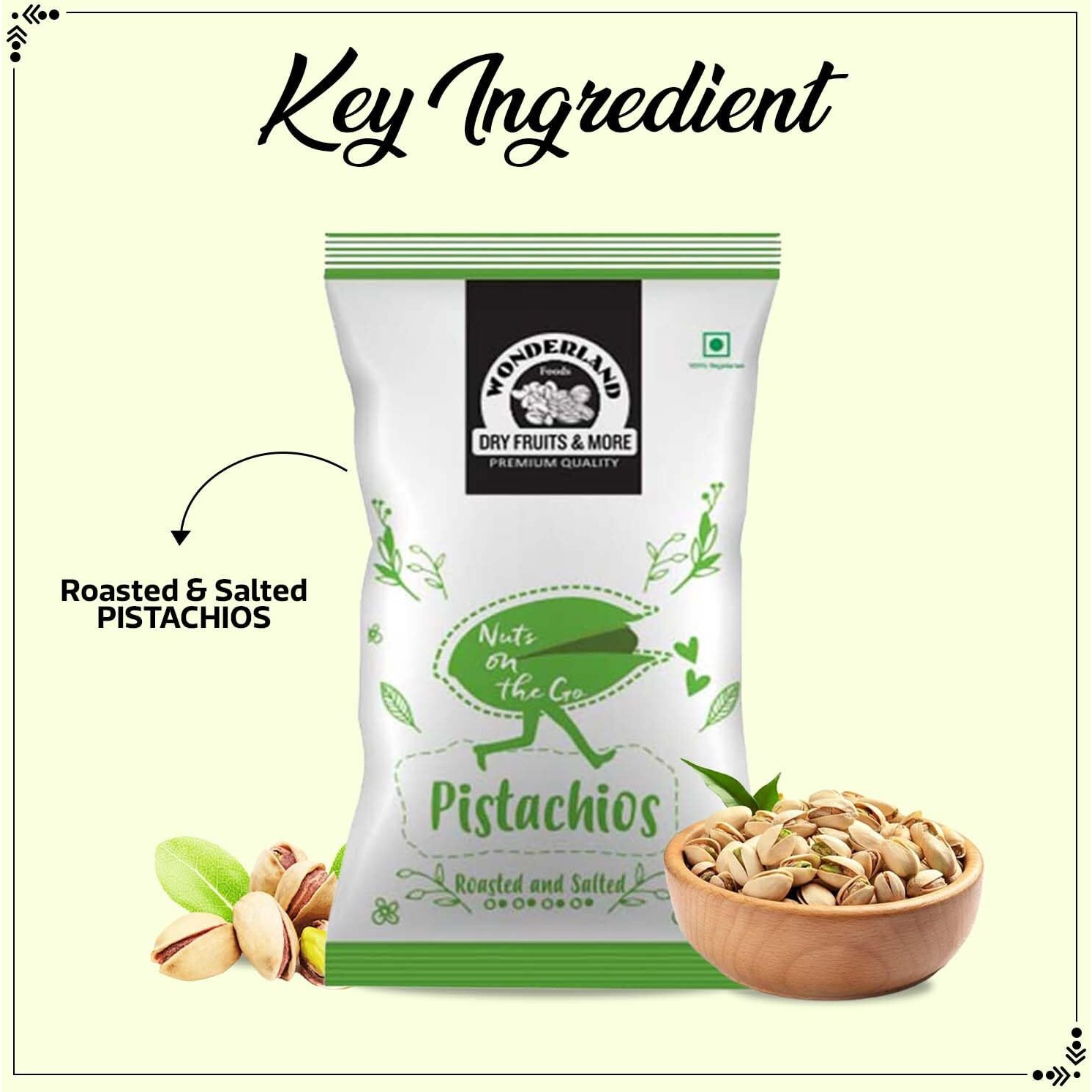 WONDERLAND FOODS (DEVICE) Dry Fruits I American California Roasted & Salted Pistachios (Pista) 150G I (30G X 5) Pouch Combo Pack