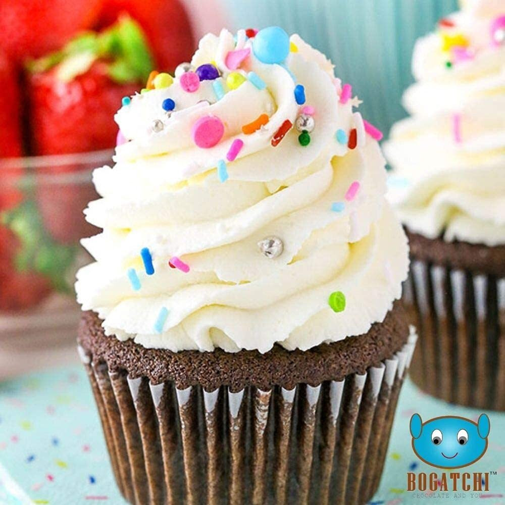 BOGATCHI Whipped Cream | Whipping Cream Powder, Whipping Cream for Cake, Premium Whipping Cream Powder, 50g + 50g Free One Extra Whipping Cream Powder + Rainbow Sprinkler(25g)