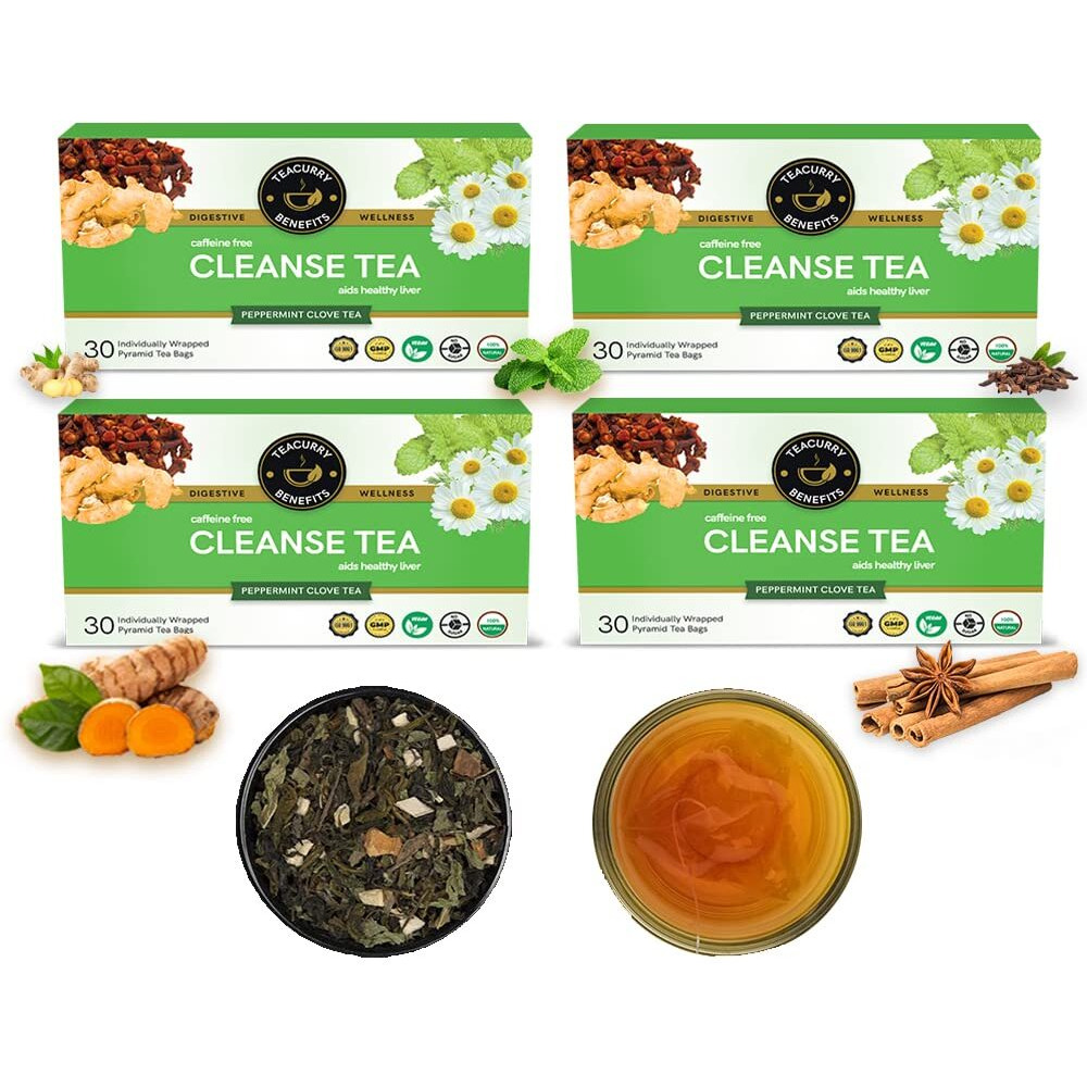 TEACURRY Anti Alcohol Tea - 120 Tea Bags | Quit Alcohol and Clean Liver - Liver Detox Tea | Liver Cleanse Tea, Liver Detox Ayurvedic and Green Tea for Liver Detox (4 Months Pack | 120 Tea Bags)