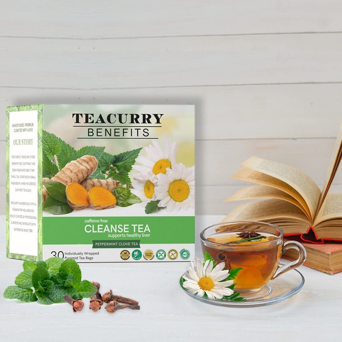 TEACURRY Anti Alcohol Tea - 120 Tea Bags | Quit Alcohol and Clean Liver - Liver Detox Tea | Liver Cleanse Tea, Liver Detox Ayurvedic and Green Tea for Liver Detox (4 Months Pack | 120 Tea Bags)