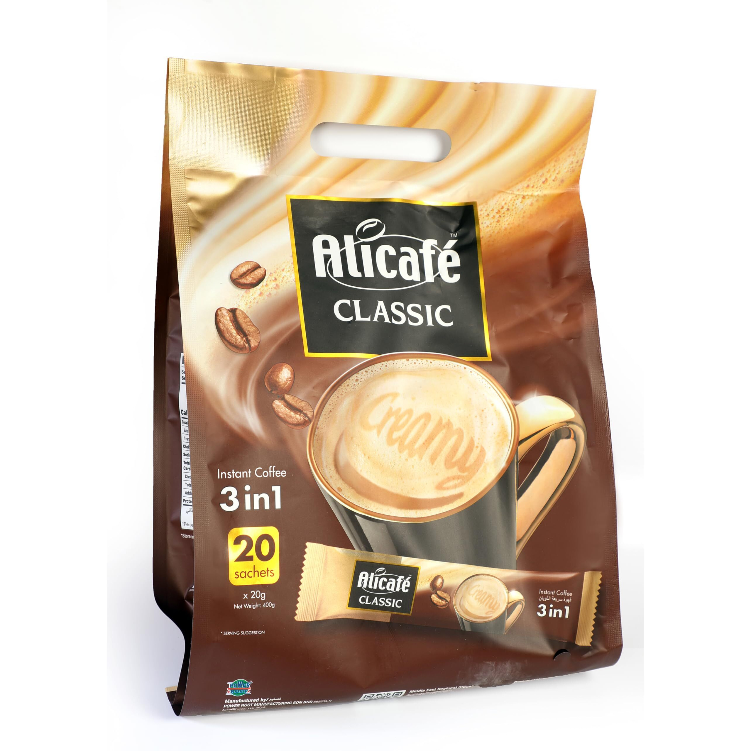 Alicafe Classic Coffee- Instant Coffee 3 in 1 (Coffee Premix)  400gm (20gm sachets X 20)
