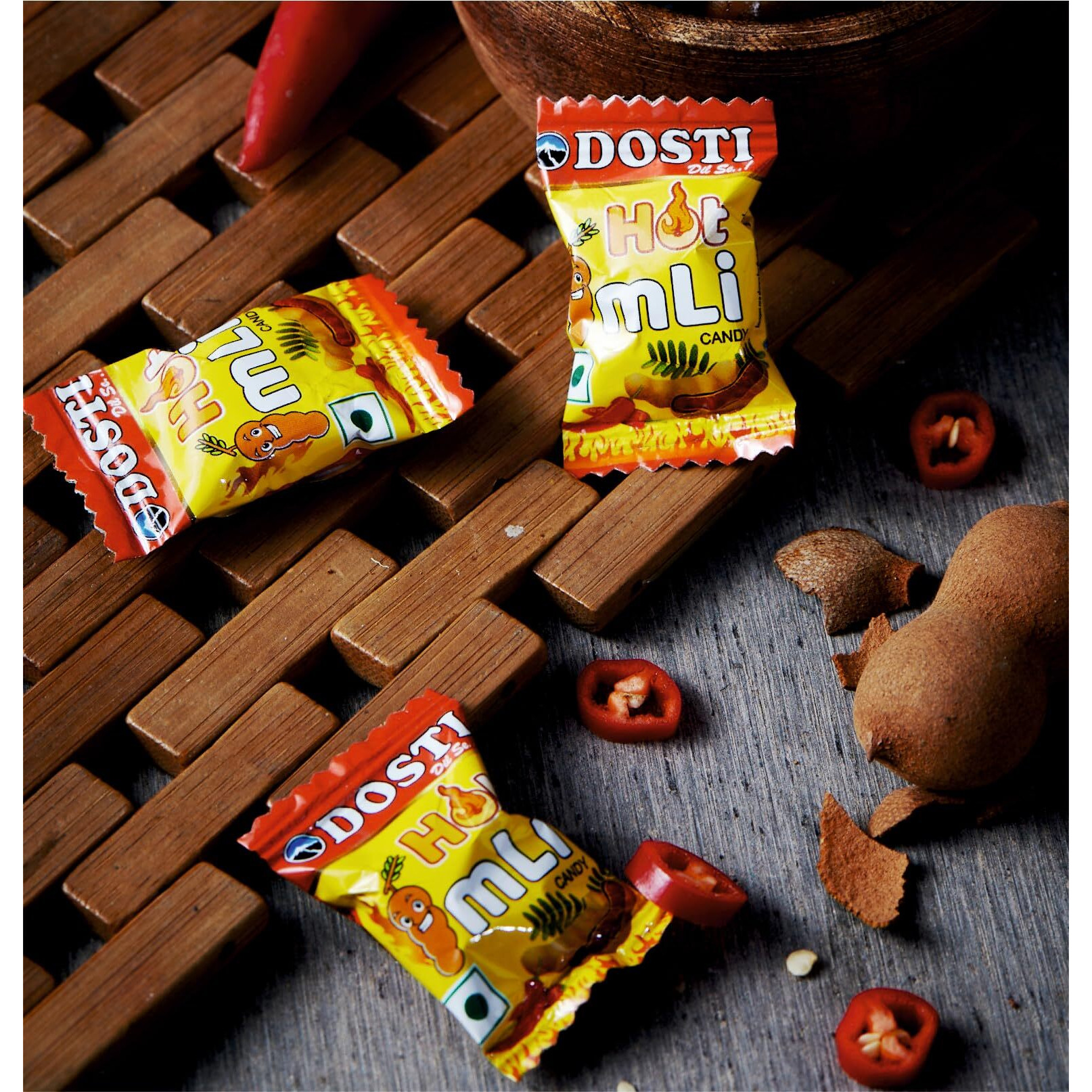 Snowpeak Dosti Hot Imli Candy | Tamarind Candy | Digestive Candy | 220 Pieces (Pack of 1) 770 gm