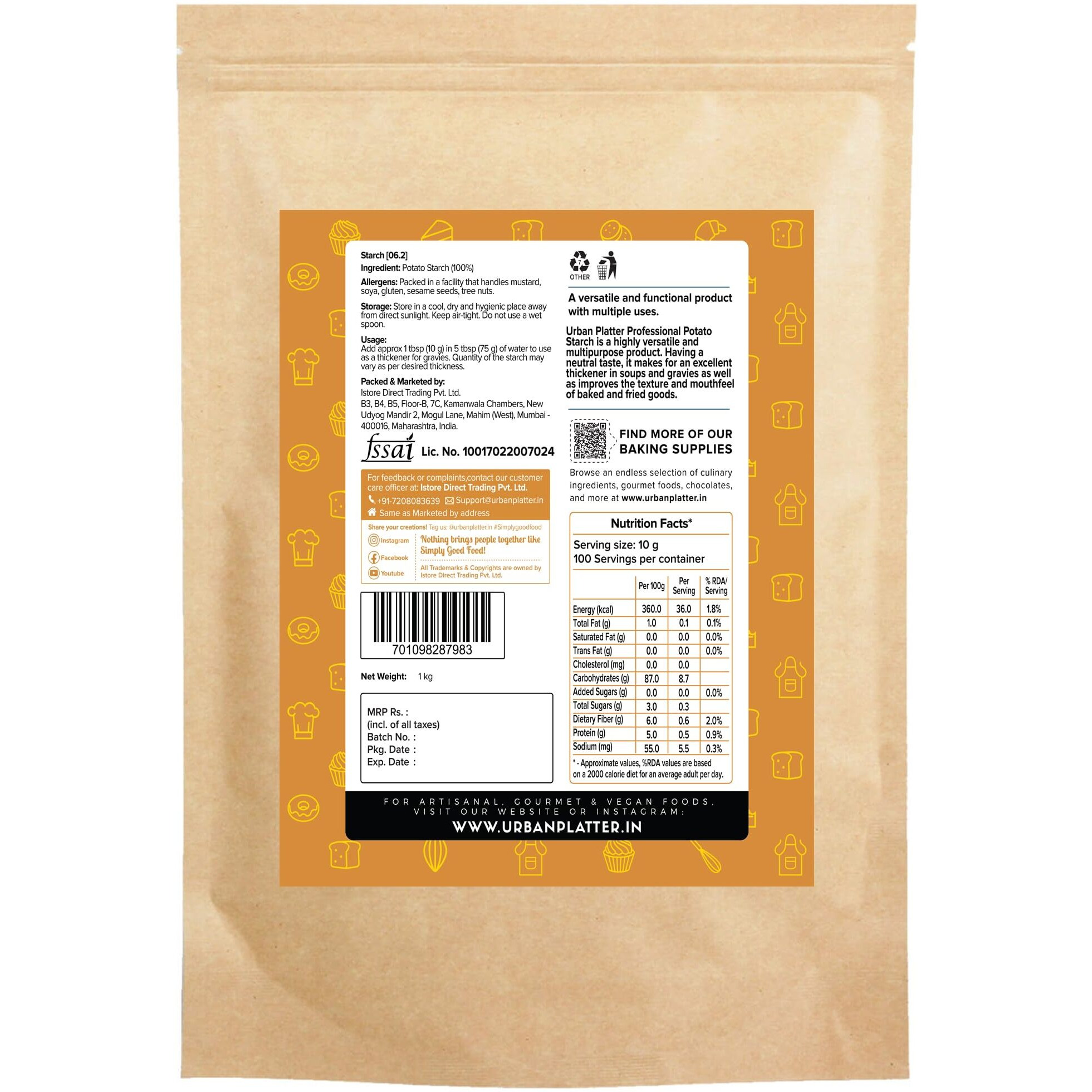 Urban Platter Potato Starch, 1Kg