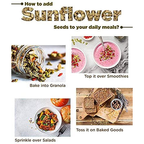 GreenFinity Sunflower Seeds | Surajmukhi Ke Beej Raw Sunflower Seeds for Eating, Healthy Seeds, Protein & Fiber Rich Superfood - 500g