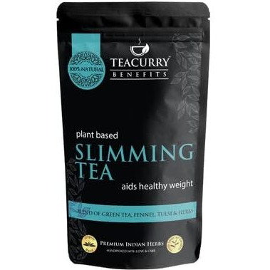 TEACURRY 28 Day Slimming Tea for Weight Loss with Free Diet Chart - 200 Gms Loose Tea | Slimming Tea Helps Loss Weight, Reduce Tummy, Prevent Ageing | Weight Loss Green Tea