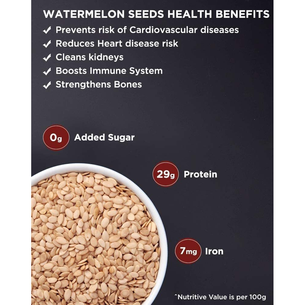 Online Quality Store Watermelon Seeds 100gm |Raw Unroasted Watermelon Seeds For eating with Rich in Protein, Potassium, Magnesium & Iron, Zinc|Watermelon Seeds for Improves heart health
