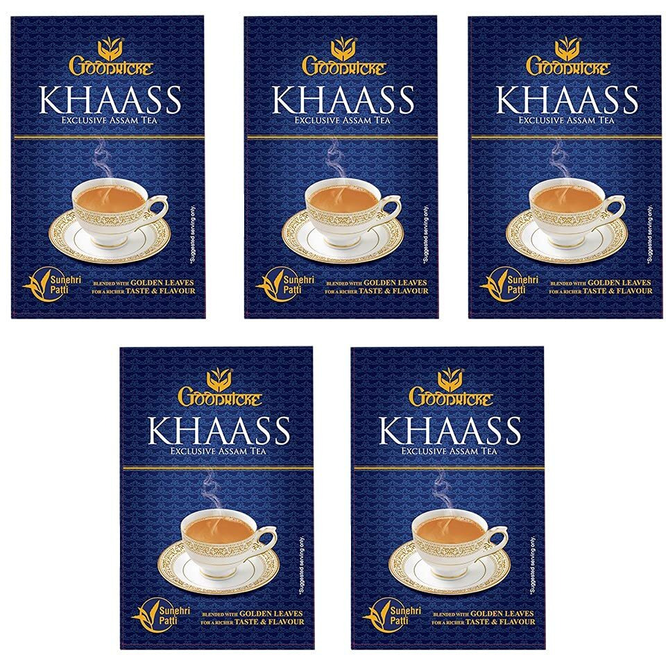 GOODRICKE Khaass Assam Tea - 250 gm, (Pack Of 5) | 100% Natural & Organic Loose Leaves | Richer Taste & Flavour | Iresistible Aroma | Sweet Lasting Aftertaste