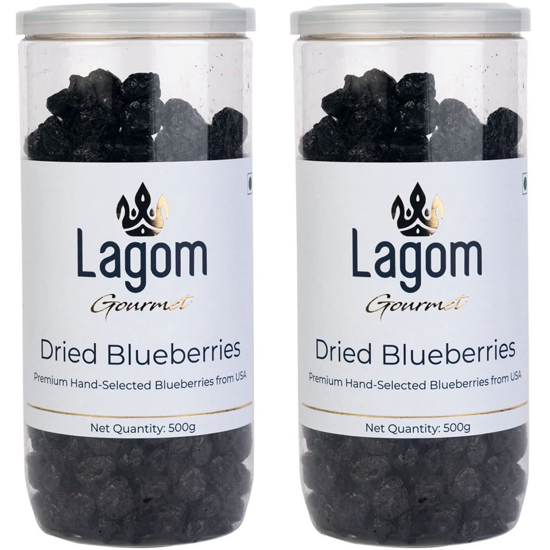 Lagom Gourmet Dried Blueberry 1 kg | Gluten Free | Vegan | Plant Based | Non GMO | Blueberry Dry Fruit
