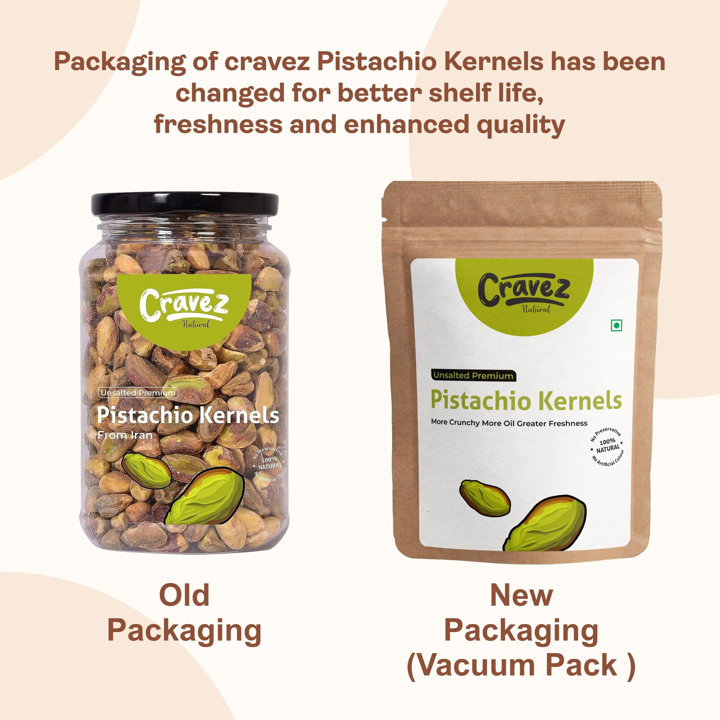 Cravez Premium Unsalted Whole Pista Kernels - 1 kg | Imported | Fresh & Crunchy | (Grade A ++ Nuts, Premium Jumbo Size, Imported) Packed in Reusable Premium Jar