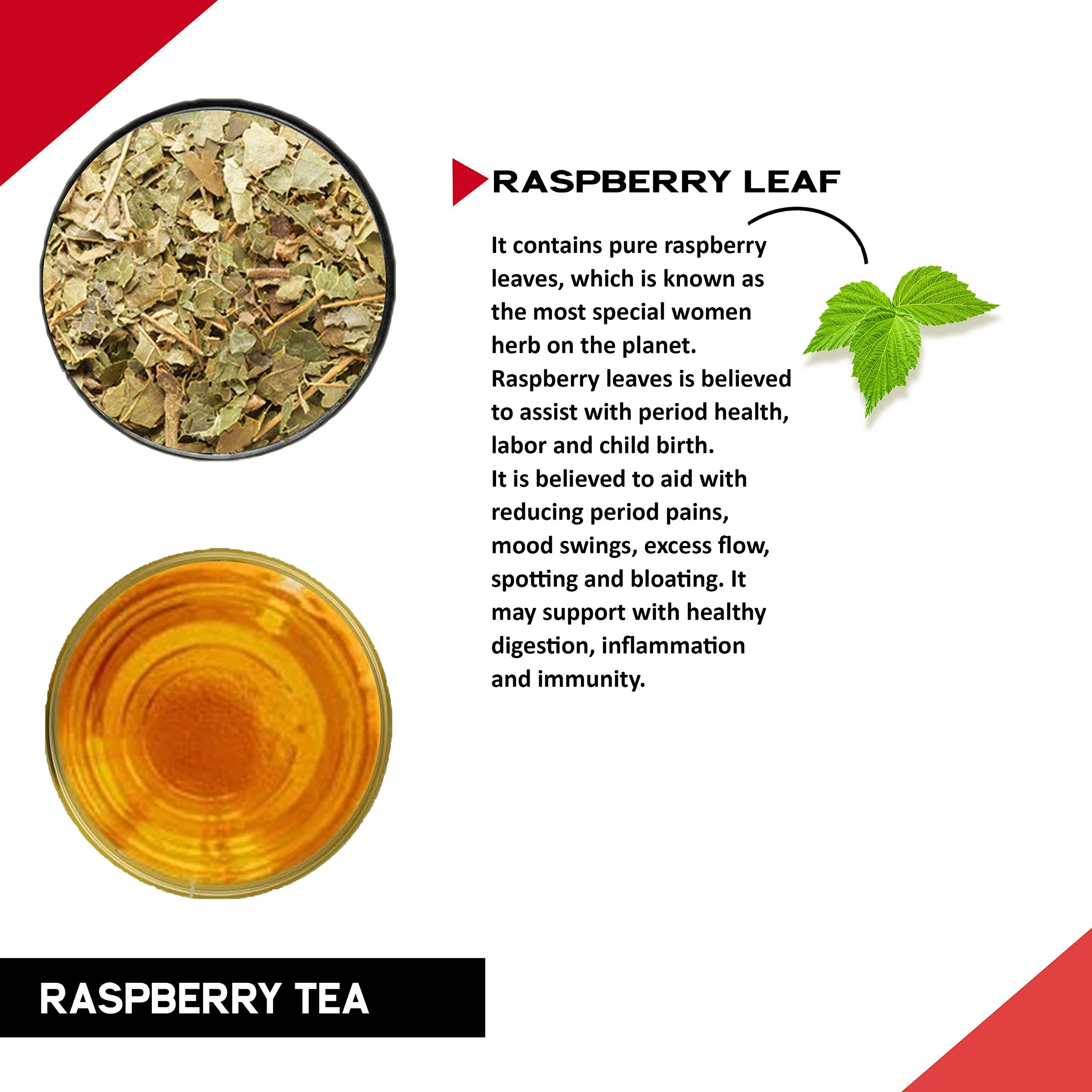 TEACURRY Raspberry Tea For Women - 60 Tea Bags | Helps With Women And Period Health | Raspberry Chai Tea, 100 Gm