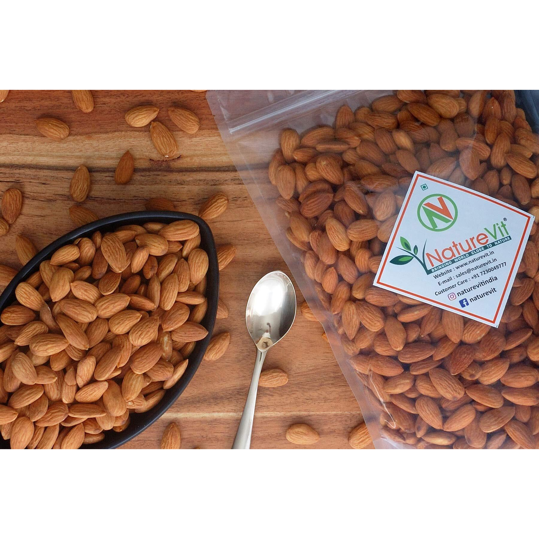 Nature Vit California Almonds, 400G | Premium Badam Giri | High In Fiber & Boost Immunity | Real Nuts | Gluten Free | Grade - Independence