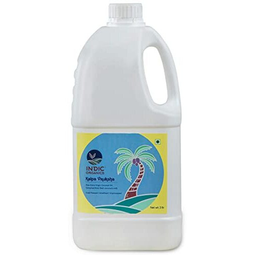 Indic Organics Raw Extra Virgin Coconut Oil | Extracted from Kerala Coconuts Fresh Milk | Cold Centrifuge Process, Unrefined & Unprocessed |For Dietary, Hair & Skin Care and Oil