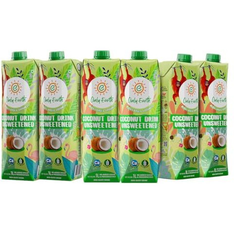 Only Earth Coconut Drink | Best for Coffee, Tea, Cereals, Shakes or As Is | 40% Coconut Water + 59% Coconut Milk | Dairy Free | Unsweetened | Plant-Based | Source of Calcium | Preservatives Free | No Added Sugar | No Trans-Fat |Thai Coconuts