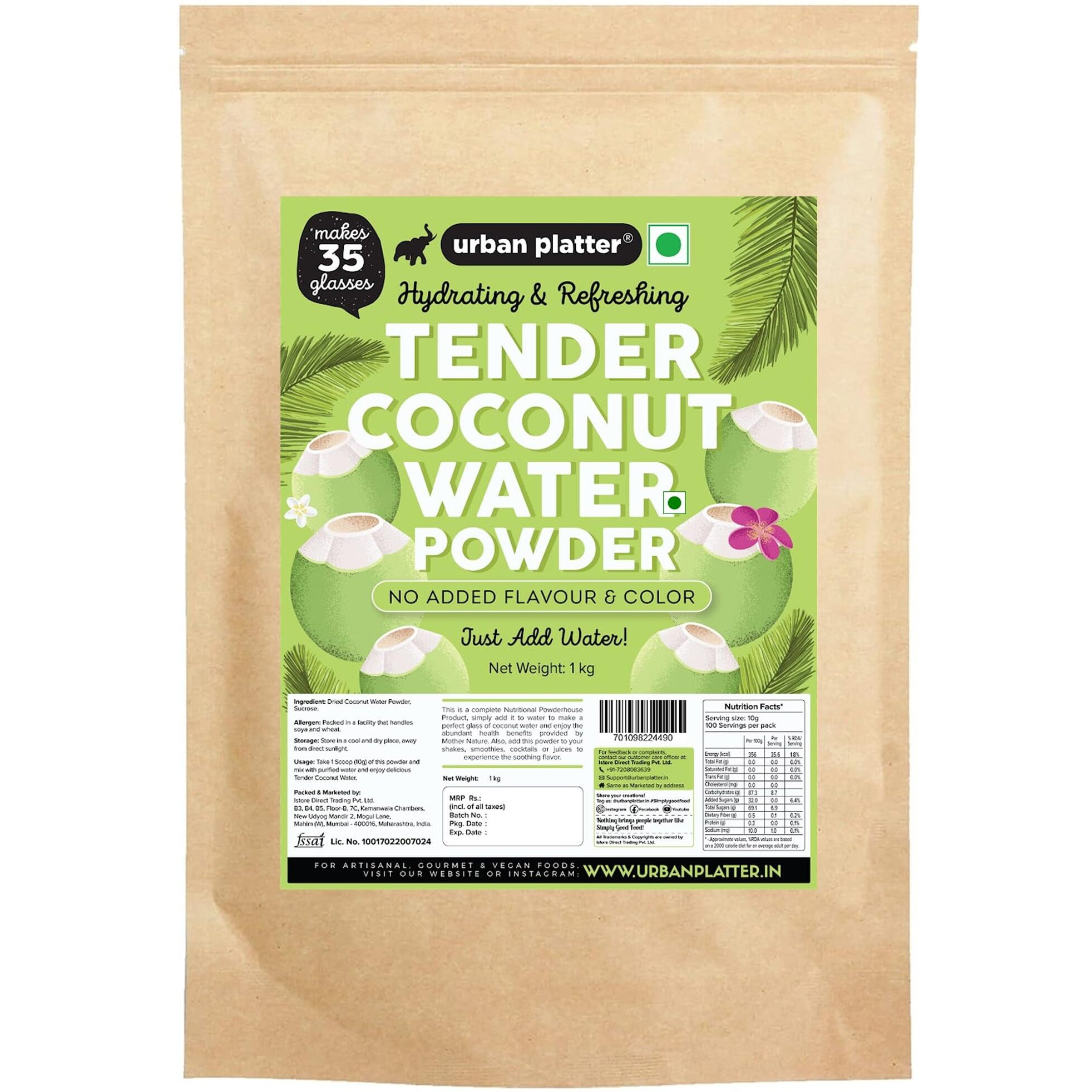 Urban Platter Tender Coconut Water Powder, 1Kg