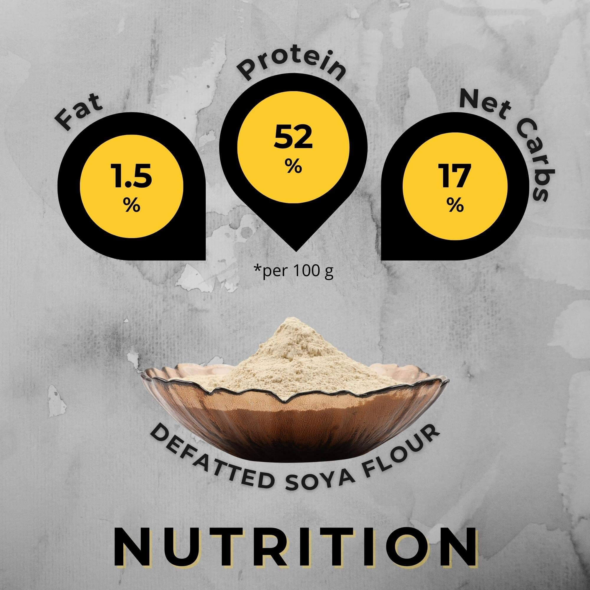 Qonty Defatted Soya Flour | 52% Protein, 1.5% Fat | Lab Tested | 8 gm Protein Per Roti | No Preservatives | Gluten Free | Rich in Micro Nutrients (1.75 kg)