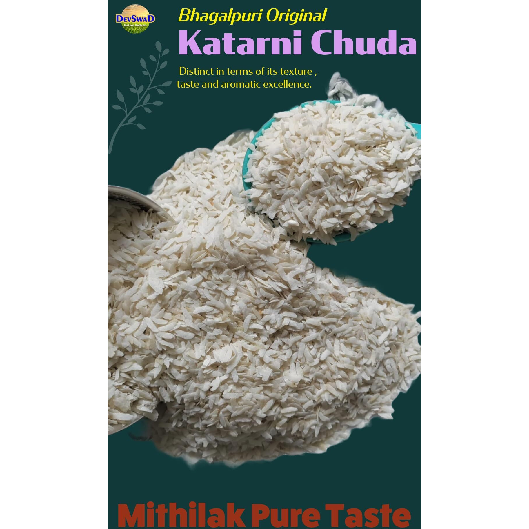 Naya Dhan Ka|Excellent Quality|Premier Bhagalpuri (JagdishPuri) Pure Katarni Chuda/Poha ( 2790 g )|Cool Diet|Premier in Katarni|Bemisal Taste|Fresh Stock-Real time packing)|Procured Directly from the farmers|Naturally Aromatic