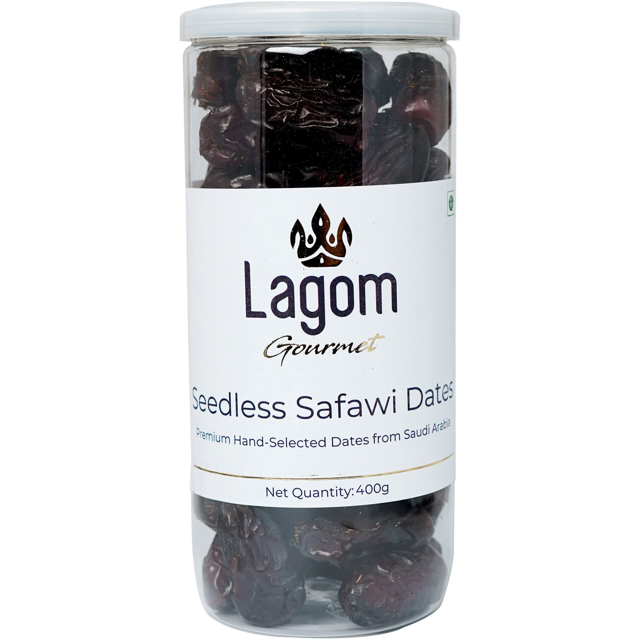 Lagom Gourmet Seedless Safawi Dates 400G,Saudi Arabia Dates,All Natural,No Preservatives,No Added Sugar,Gluten Free,Vegan,Plant Based,Non Gmo,Dates Dry Fruits,Khajur,Khajoor,Khejur