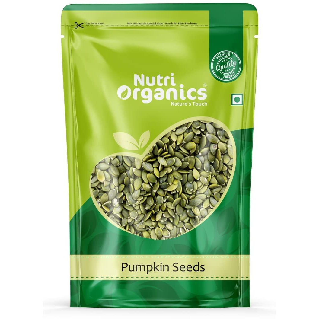 Nutri Organics Roasted Pumpkin Seeds for Eating 1kg Without Salt, Immunity Booster Jumbo Pumpkin Seeds
