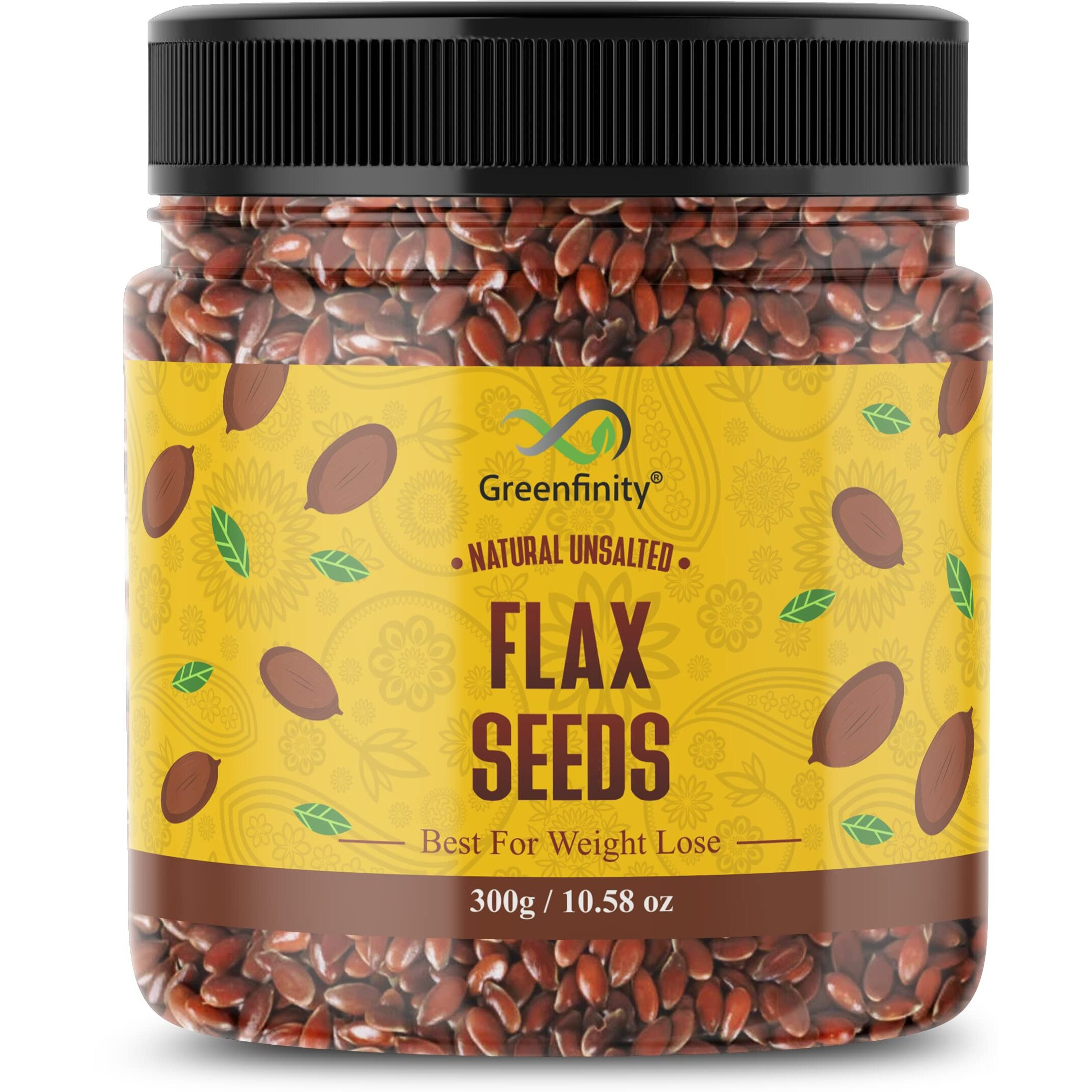 GreenFinity Healthy & Tasty Jumbo Flax Seeds for Eating | Immunity Booster Diet | Protein and Rich in Fibre - 300g