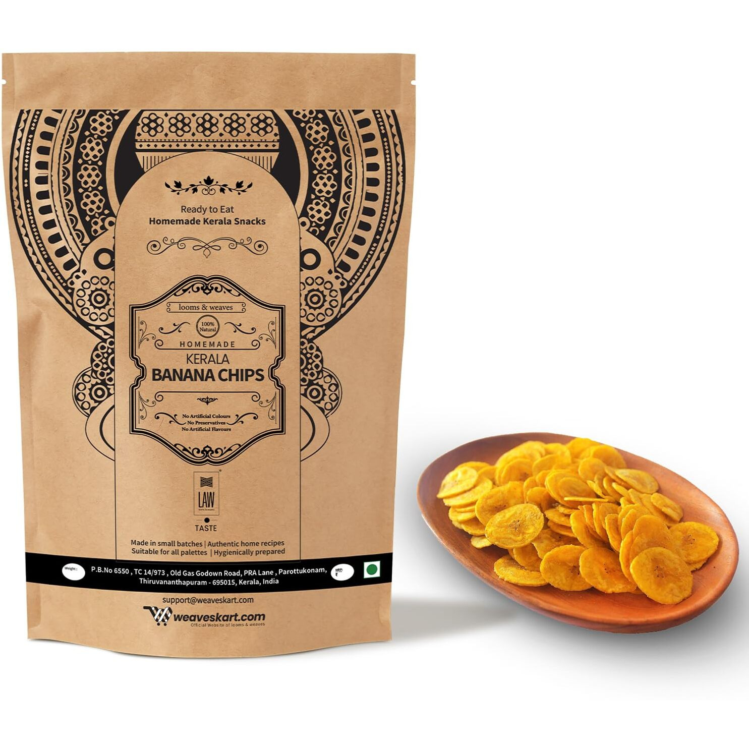 looms & weaves - Kerala Banana Chips - 800 Gm (400gm x 2)