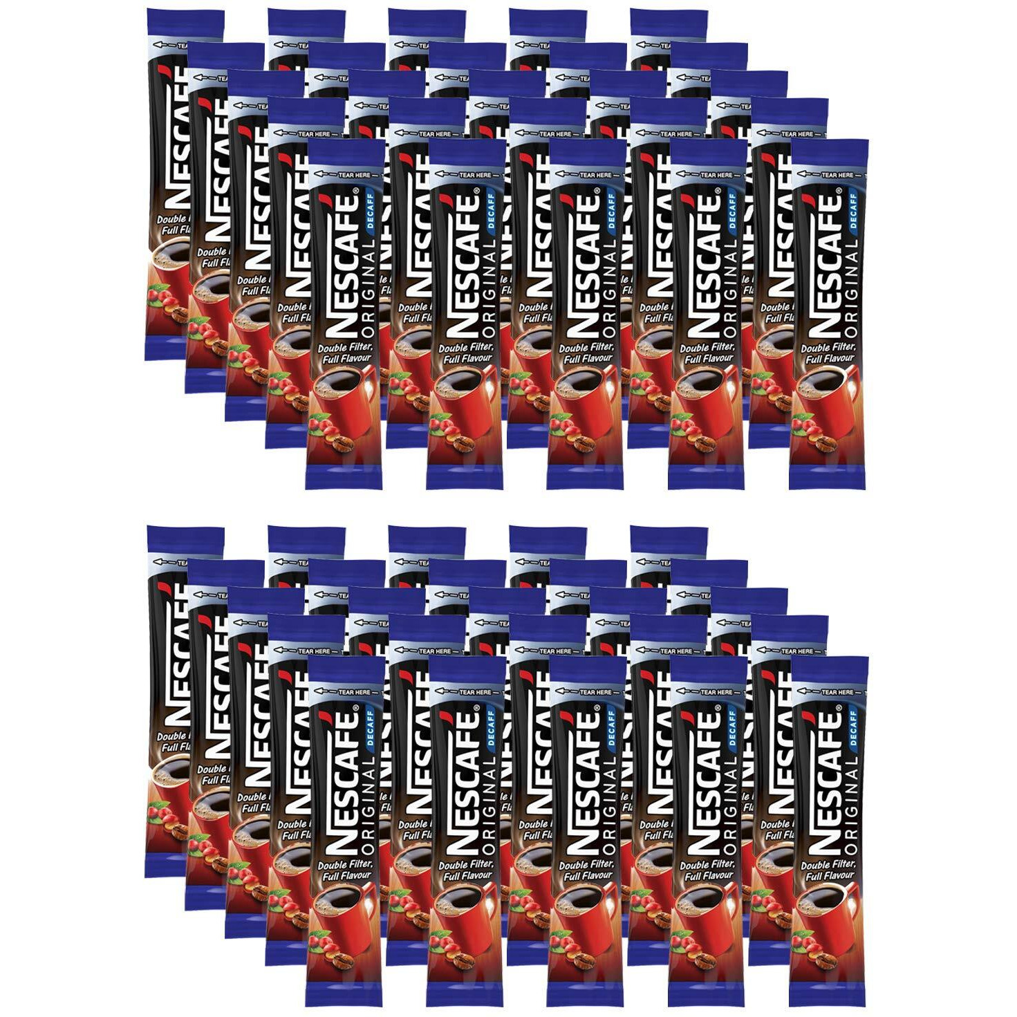 Nescafe Original Decaffeinated Double Filtered Coffee Sticks, 50 X 1.8 G, Box