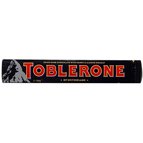 Toblerone Dark Chocolate with Honey and Almond Nougat Pack of 12, x 100 g