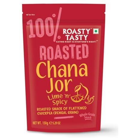 Roasty Tasty Roasted Chana Jor Lime & Spicy Indian Snacks- 750g Value Pack | No MSG | Zero Cholesterol & Trans Fat | Diet Namkeen | Gluten Free | Ready-to-eat | High in protein | Export Quality | Healthy Snacks