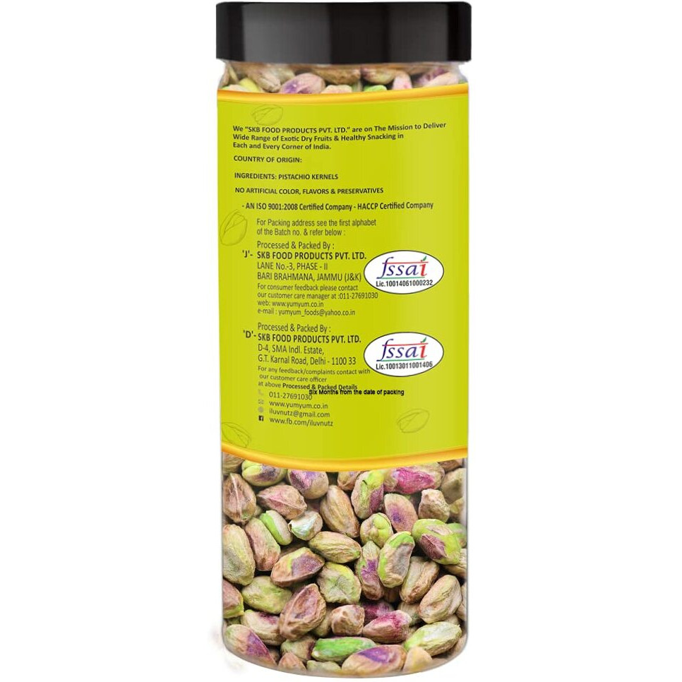 YUM YUM Premium Unsalted Pistachio Kernels 300g (Pack of 2-150 Jar Each) | Super Crunchy & Delicious |Plain Pista | Gluten Free | 100% Natural Dry Fruits | Healthy Evening Snack