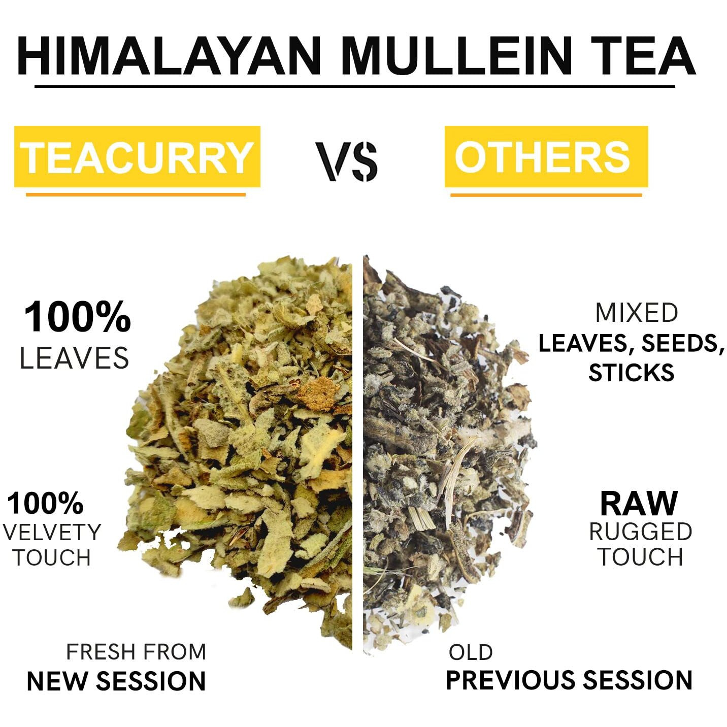 TEACURRY Himalayan Mullein Tea (30 Tea Bags, 1 Month Pack) - Helps In Immunity, Lung Detox And Respiratory Health | Mullein Tea For Lungs, Green Tea, 110 Gram