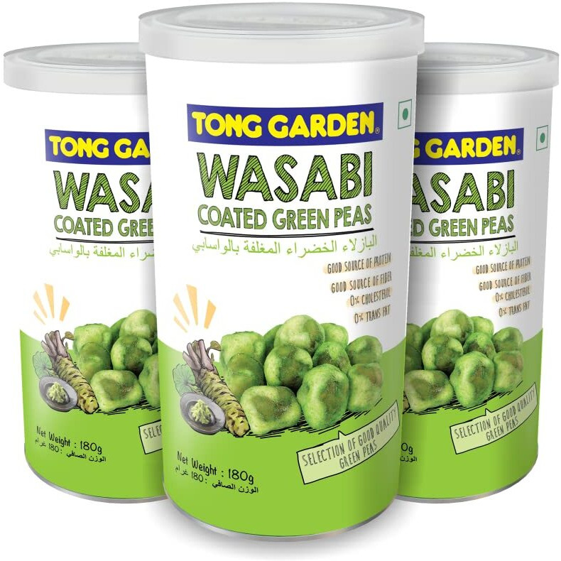 Tong Garden Imported Wasabi Green Peas 180 Can Pack Of 3 - 540 Gram