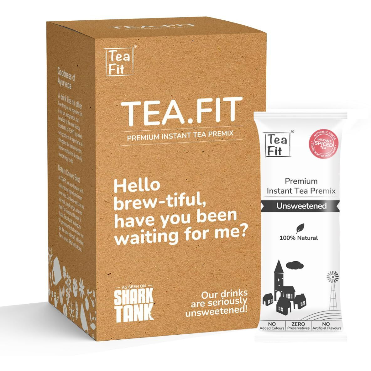 TeaFit Premium Zero Sugar Instant Masala Tea Pack of 100 Sachets (1.4Kg) | Masala Tea Premix | Diabetic Friendly | Instant Milk Tea Premix | Ready to Drink | Instant Tea Premix | Tea Powder