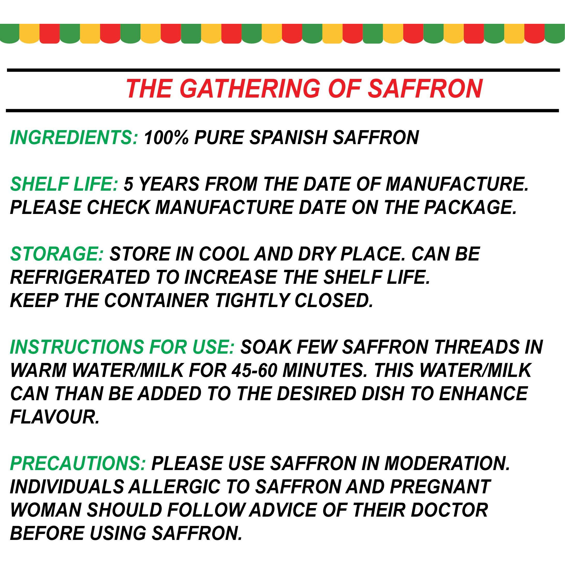 The Gathering Spanish Saffron Kesar Zafran Pure Imported - 4g net (Pack Of 2)