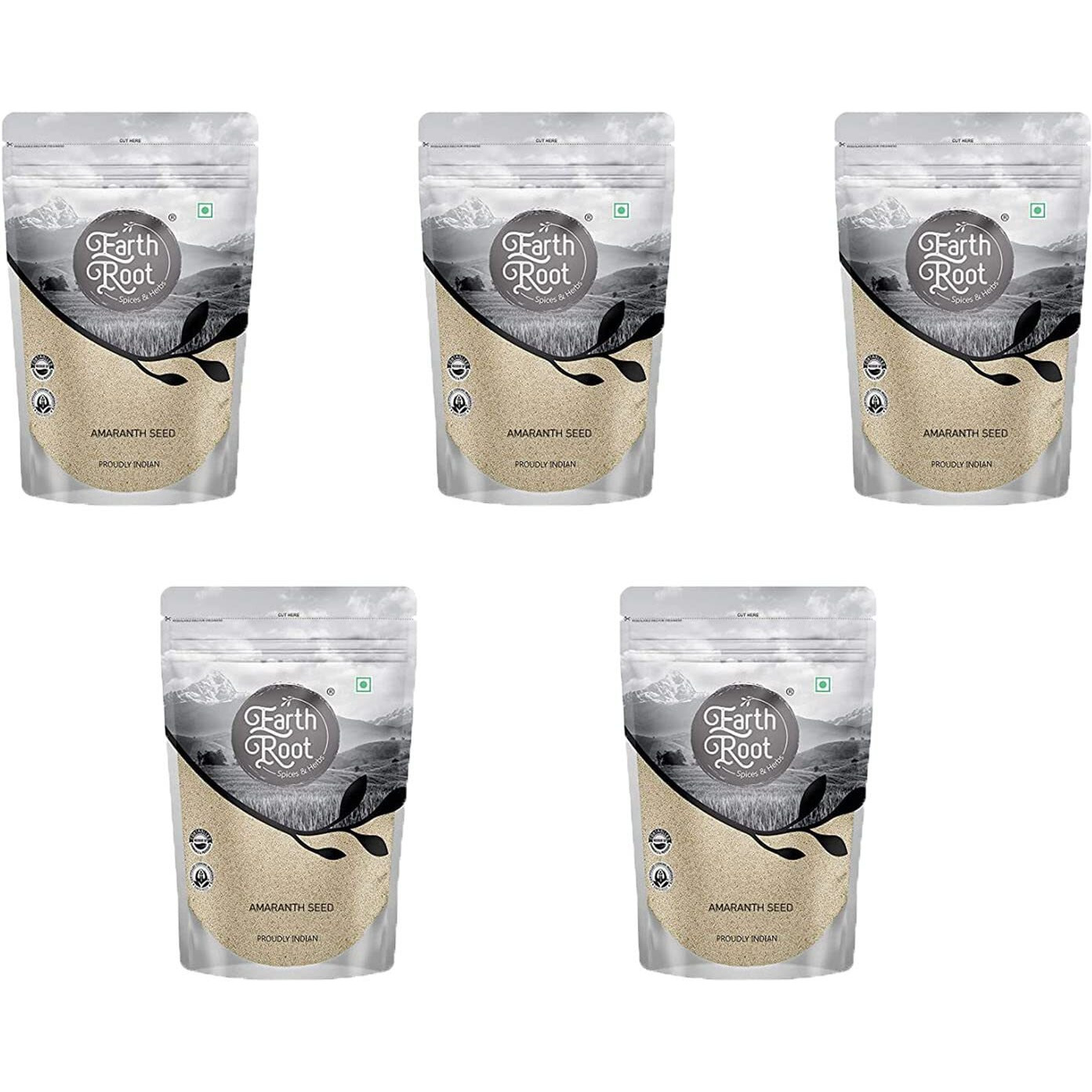 EarthRoot pack of 5 | Natural Amaranth Seed | Rajgira | Ramdana Seeds High Protein | Gluten-Free Grain for Healthy Cooking | Ancient Grain Superfood |1 kg each