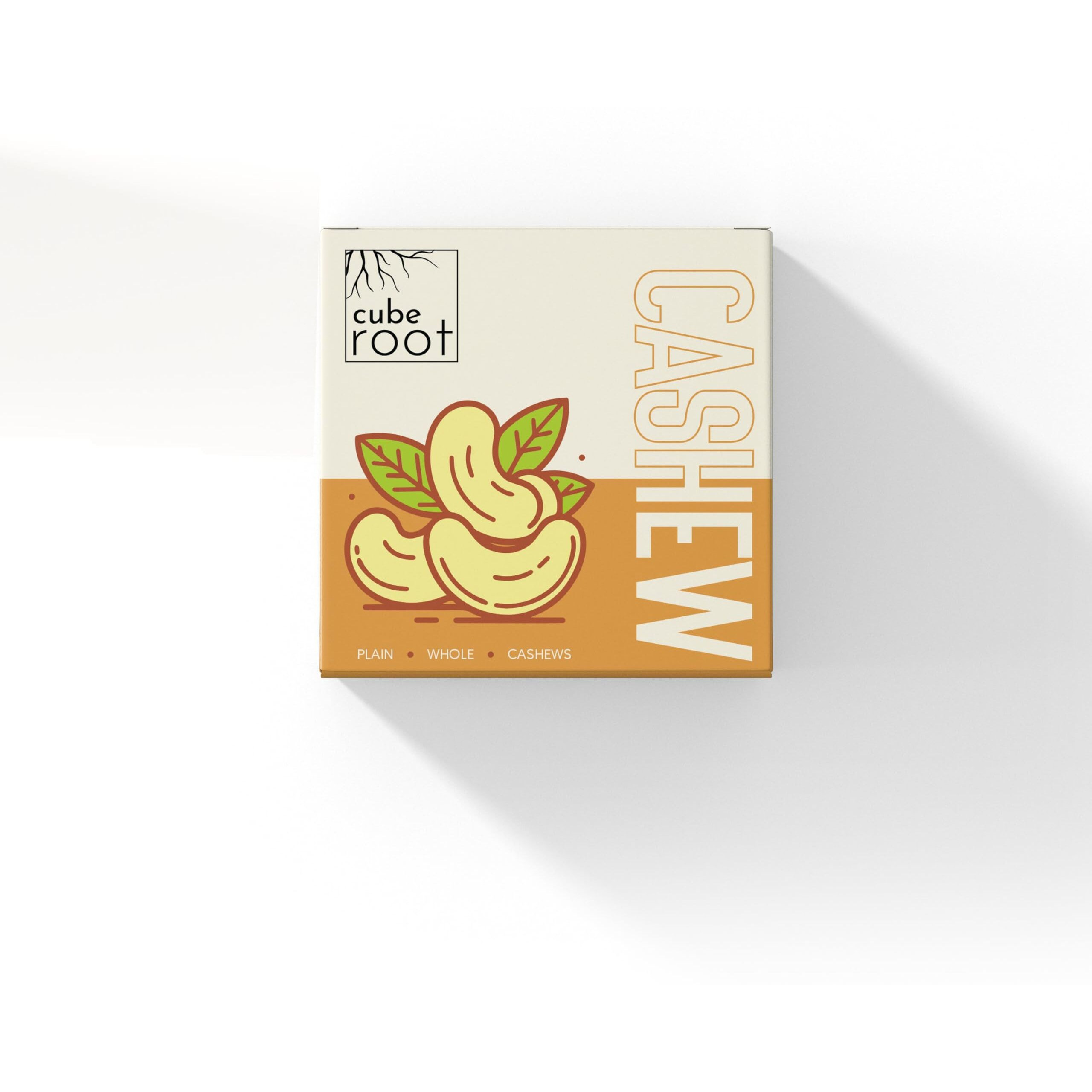 Cube Root 100% Natural Whole Cashew Nuts 1kg (1000g), W240 Grade (Large size), Vacuum Pack, Dry Fruits