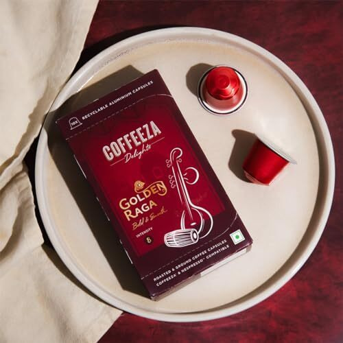 Coffeeza Delights Golden Raga Coffee Capsules (Budget-Friendly) Nespresso Compatible Coffee Capsules |30 Coffee Pods