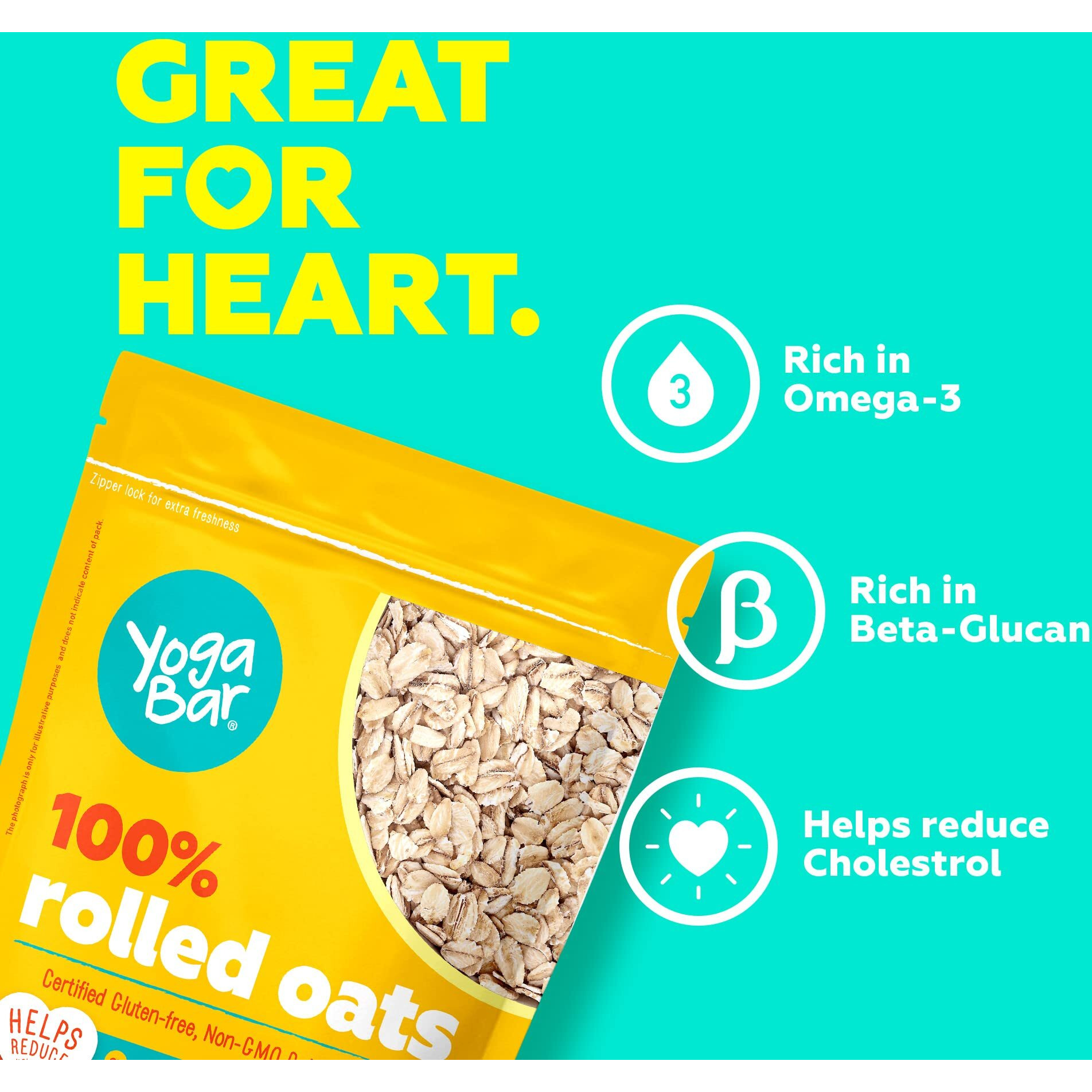 Yogabar 100% Rolled Oats Combo | Premium Golden Rolled Oats | Plain|400G Each | Helps Weight Loss