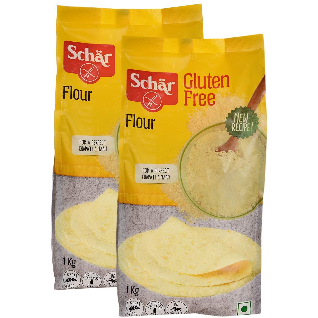 Dr. Schar Gluten Free Flour/Atta | Healthy & Naturally | Mix Of Grains Almond Flour, Amaranth Flour, Rice Flour & Chickpea Flour | 1Kg (Pack Of 2)