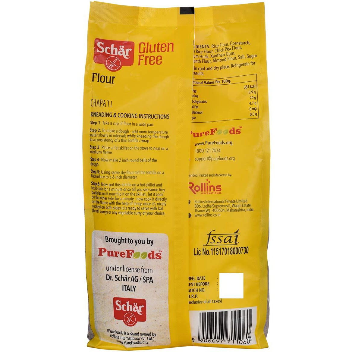Dr. Schar Gluten Free Flour/Atta | Healthy & Naturally | Mix Of Grains Almond Flour, Amaranth Flour, Rice Flour & Chickpea Flour | 1Kg (Pack Of 2)