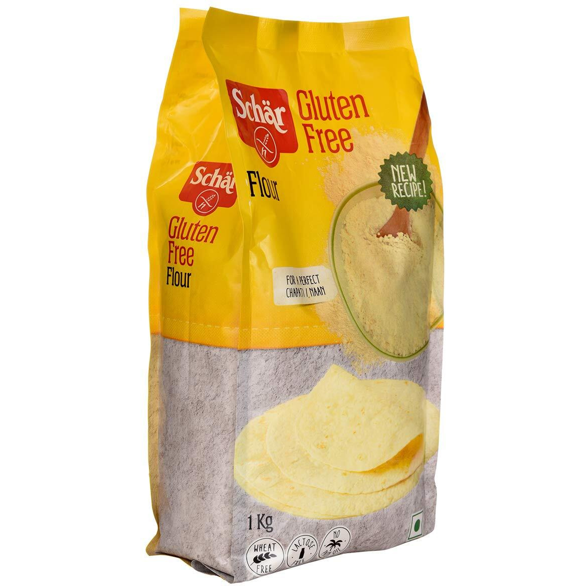 Dr. Schar Gluten Free Flour/Atta | Healthy & Naturally | Mix Of Grains Almond Flour, Amaranth Flour, Rice Flour & Chickpea Flour | 1Kg (Pack Of 2)