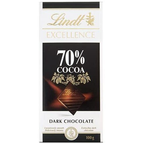 Lindt Excellence 70% Cocoa Dark Chocolate, 100 Gram