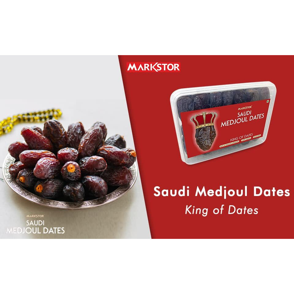 Markstor Fresh Saudi Medjoul Dates - King of Dates - 1 Kg [500g x 2] - Topmost Medjoul Dates graded A Plus