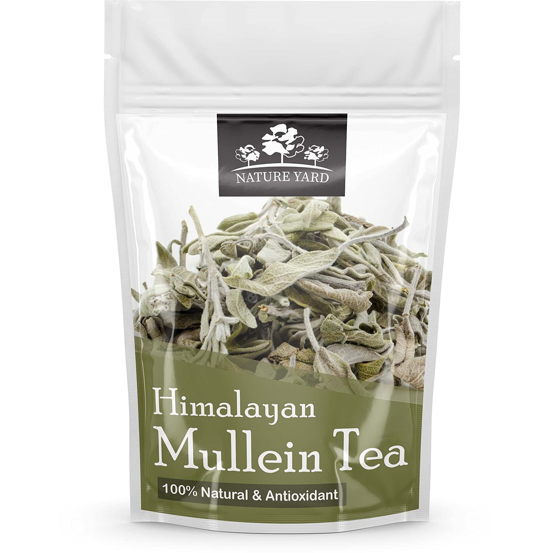 NATURE YARD Mullein Tea For Lungs - 400Gm - Himalayan Lung Detox Leaves For Immune & Respiratory System, Green Tea
