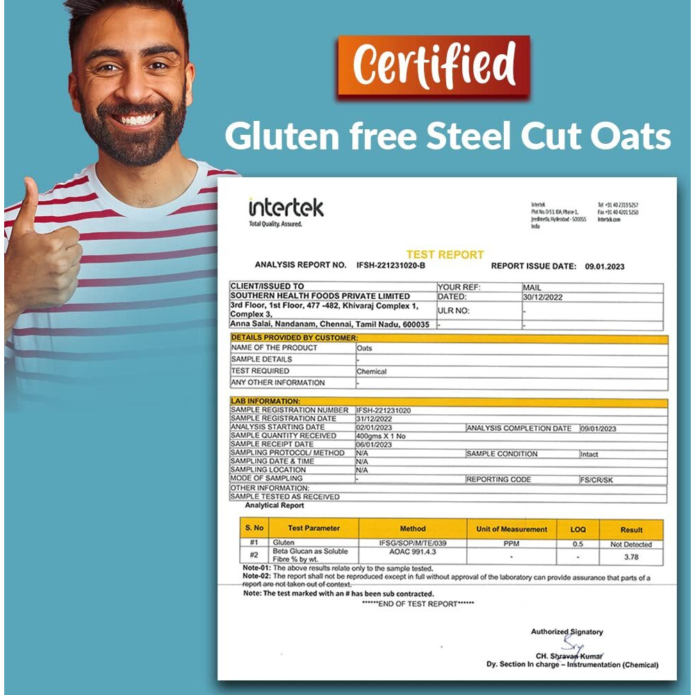 Manna 100% Steel Cut Oats 1.5 Kg | Gluten Free | Diabetic Friendly | High Protein & Fibre 1.5kg (Pack of 1)